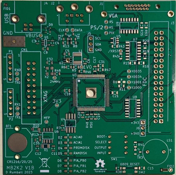 Microbox 2K2 6809 and FLEX based single board computer (Bare PCB)